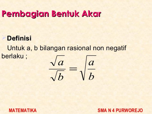 Bentuk akar Bentuk akar