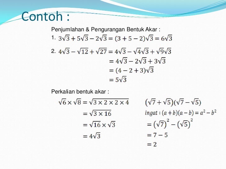 Bentuk Akar Bentuk Akar