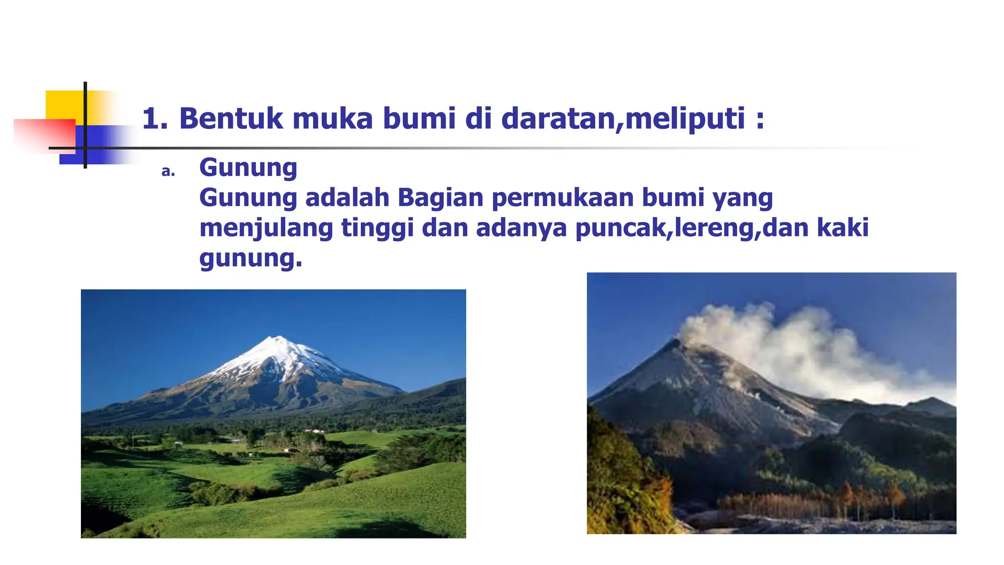 BENTUK-BENTUK MUKA YANG ADA BUMI DI INDONESIA | PPTX