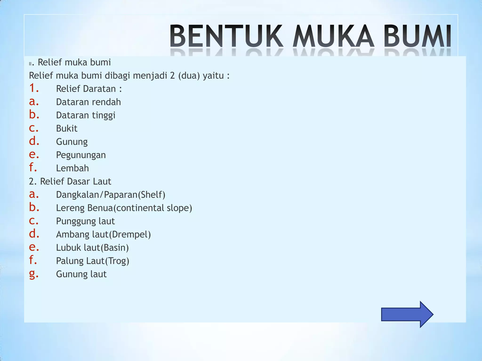 Bentuk muka bumi : Hand out IPS | PPTX