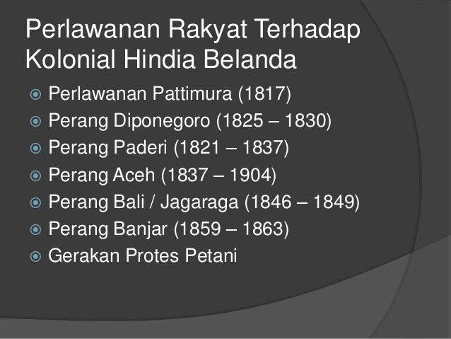 Bentuk bentuk perlawanan rakyat dalam menentang kolonialisme barat