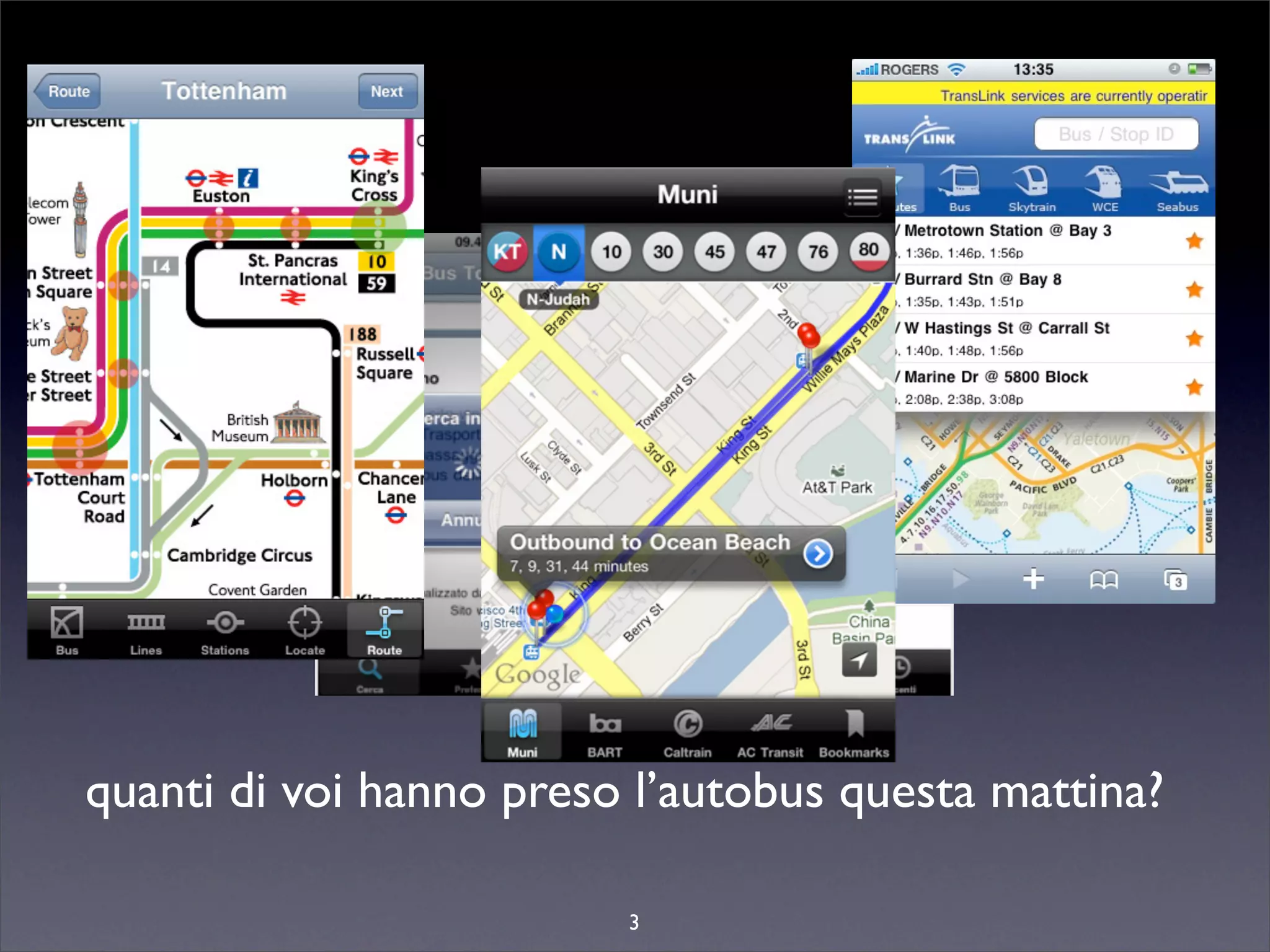 quanti di voi hanno preso l’autobus questa mattina?

                         3
 