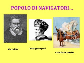 POPOLO DI NAVIGATORI… Cristoforo Colombo Amerigo   Vespucci Marco   Polo 
