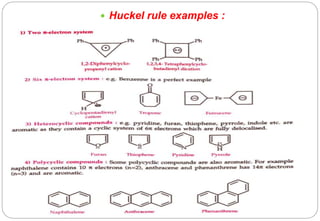  Huckel rule examples :
 