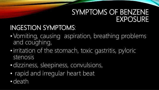 Benzene exposure treatment