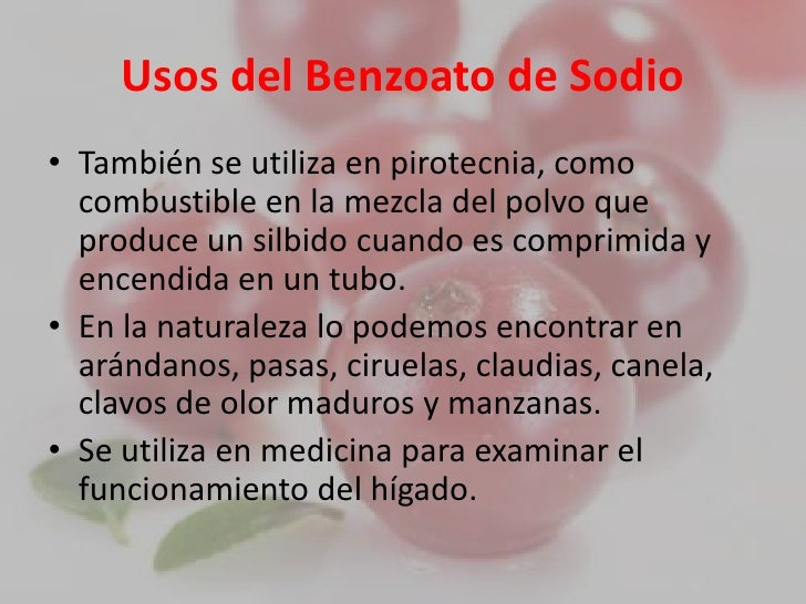 Benzoato de sodio johanna alava