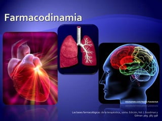Farmacodinamia Las bases farmacológicas de la terapéutica , 10ma. Edición, Vol. I, Goodman y Gilman pág. 385-398