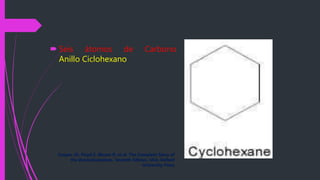  Seis átomos de Carbono
Anillo Ciclohexano
Cooper JR. Floyd E. Bloom R. et al. The Complete Story of
the Benzodiazepines. Seventh Edition, USA: Oxford
University Press
 