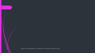 Paladino M. Jara R. Benzodiazepinas y su antagonista. Cap. 5, Farmacología, J.A. Aldrete, Ed. Corpus
 