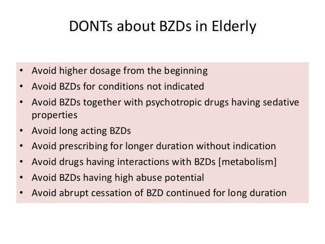 Alprazolam vs diazepam elderly