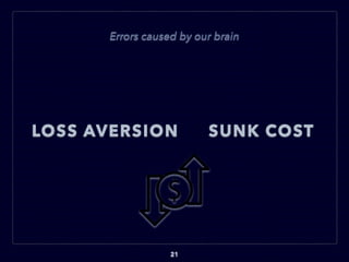 LOSS AVERSION
21
Errors caused by our brain
SUNK COST
 