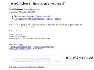 Birth of a Mailing List
 