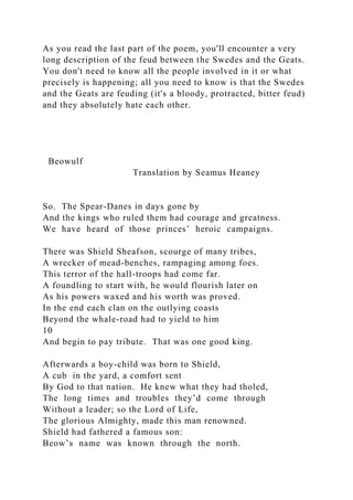 BEOWULF READING GUIDE AND COMPREHENSION QUESTIONS PART ONE .docx