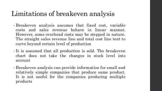 break even analysis breakeven analysis