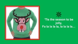 Tis the season to be
jolly,
Fa la la la la, la la la la

 