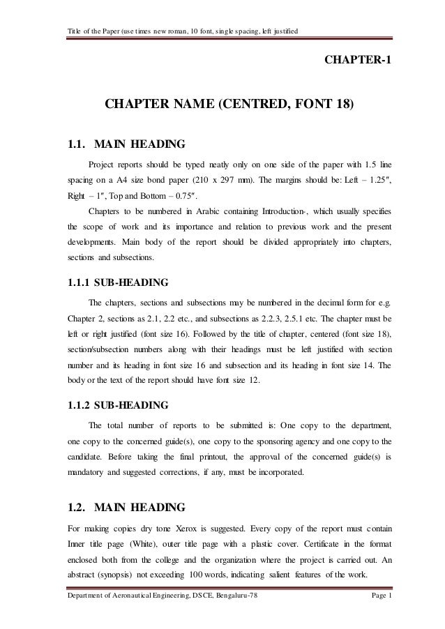 be project report template