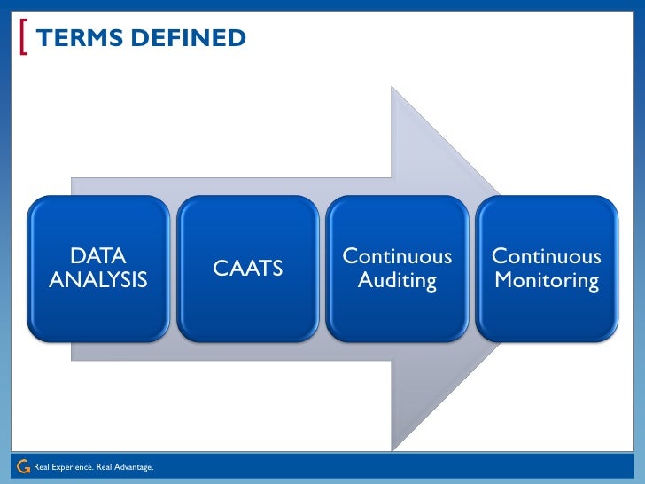 Continuous Auditing; Monitoring & Data Analytics