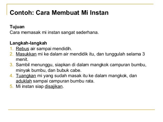 Contoh Teks Prosedur Sederhana Cara Membuat  Sesuatu 