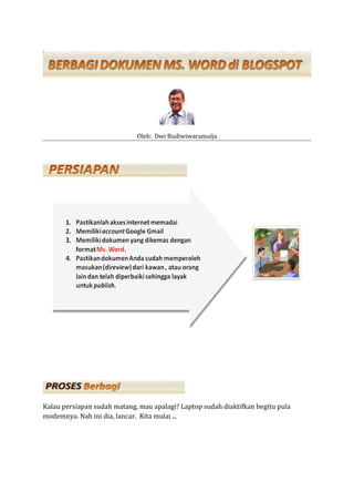 Oleh: Dwi Budiwiwaramulja
Kalau persiapan sudah matang, mau apalagi? Laptop sudah diaktifkan begitu pula
modemnya. Nah ini...