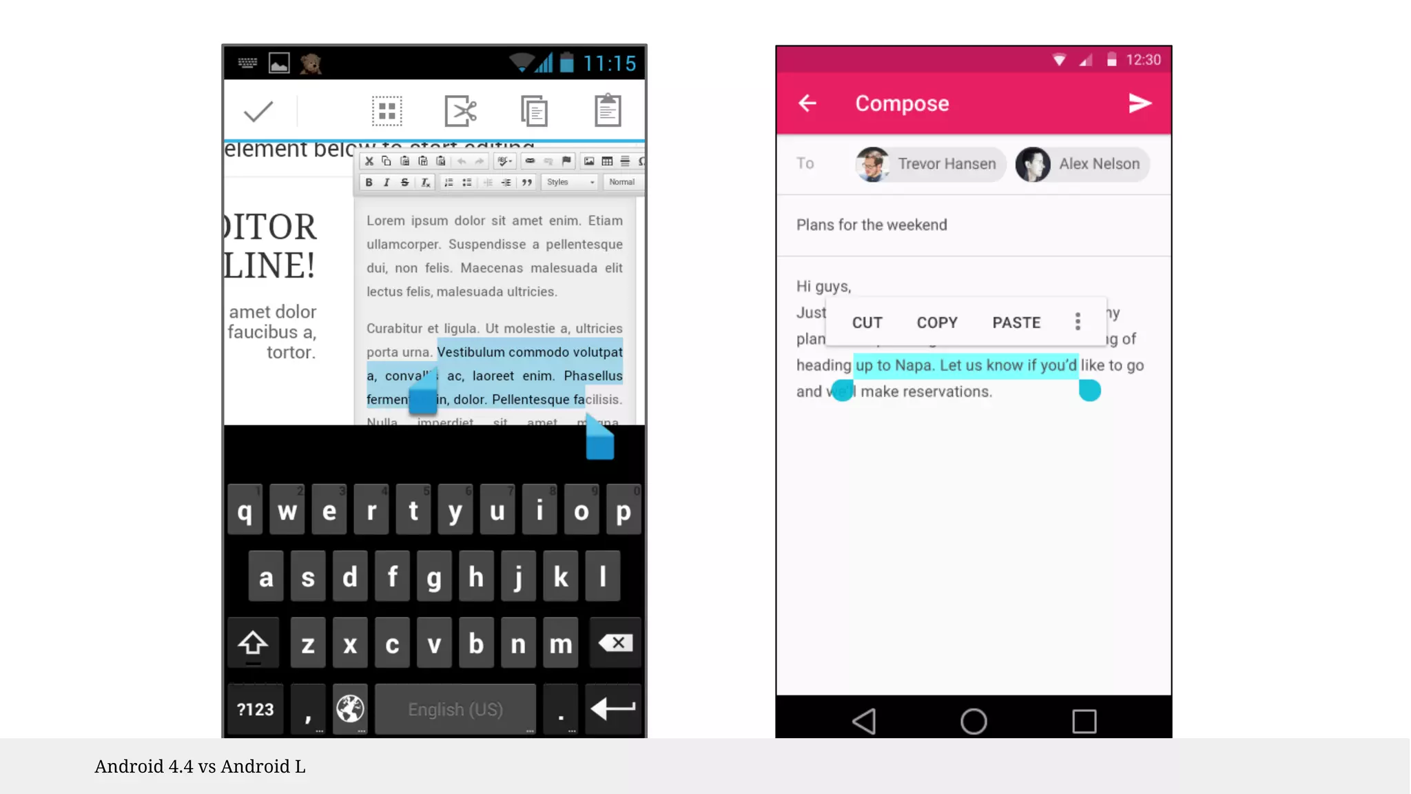 Android 4.4 vs Android L 
 