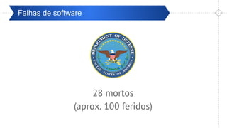Pré-ValidaçãoFalhas de software
28 mortos
(aprox. 100 feridos)
 