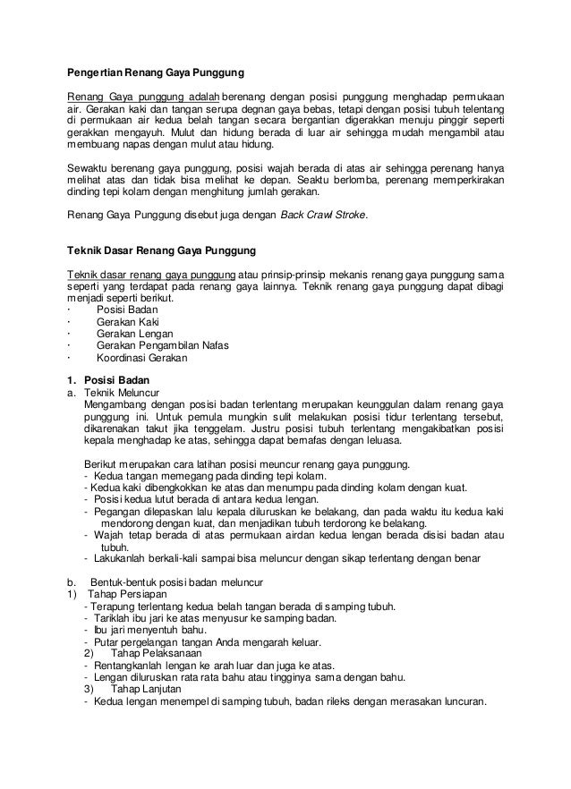 Renang Gaya Punggung