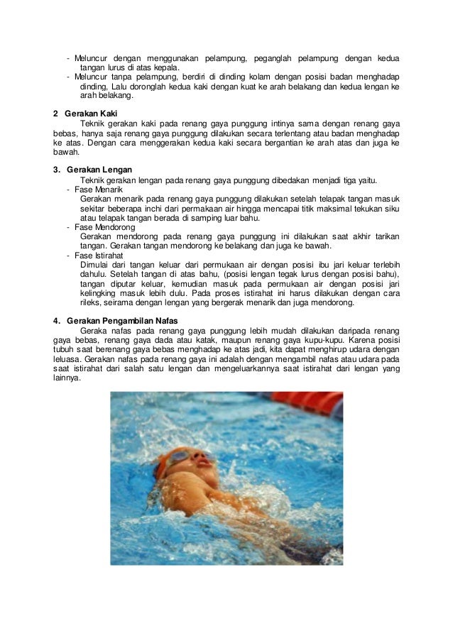 Berenang Dengan Posisi Punggung Menghadap Kepermukaan Air Disebut Coba Sebutkan
