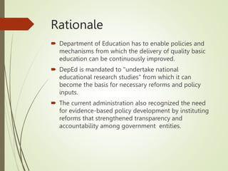 Education Rationale BERF Deped | PPTX