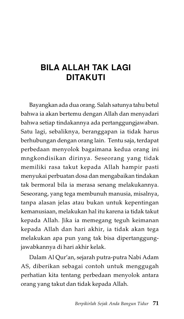 Berfikirlah Sejak Anda Bangun Tidur - HY