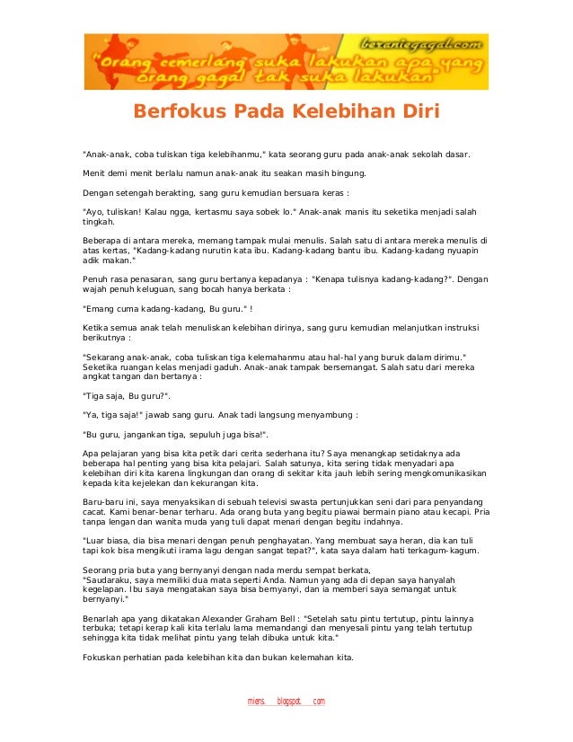 Berfokus Pada Kelebihan Diri