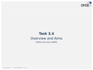 All-WP-Meeting-5 – T3.4 112.06.2014
Task 3.4
Overview and Aims
Steffen Hennicke (UBER)
 