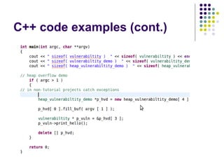 C++ code examples (cont.)
 