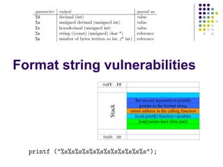 Format string vulnerabilities
 