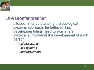 20Five Characteristics of Development2. MultidisciplinaryScientists from many academic disciplines, each with their unique perspective contributing to the study of human development—together their contributions providing a full view of the whole person