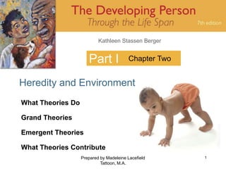 Prepared by Madeleine Lacefield Tattoon, M.A. 1 Part I Heredity and Environment Chapter Two What Theories Do Grand Theories Emergent Theories What Theories Contribute 