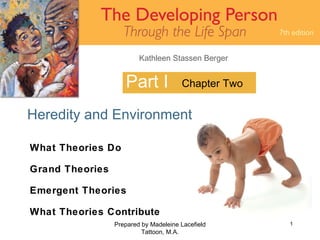 Part I Heredity and Environment Prepared by Madeleine Lacefield Tattoon, M.A. Chapter Two What Theories Do Grand Theories Emergent Theories What Theories Contribute 