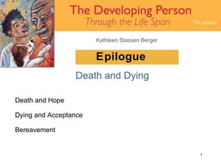 Epilogue Death and Dying Death and Hope Dying and Acceptance Bereavement 