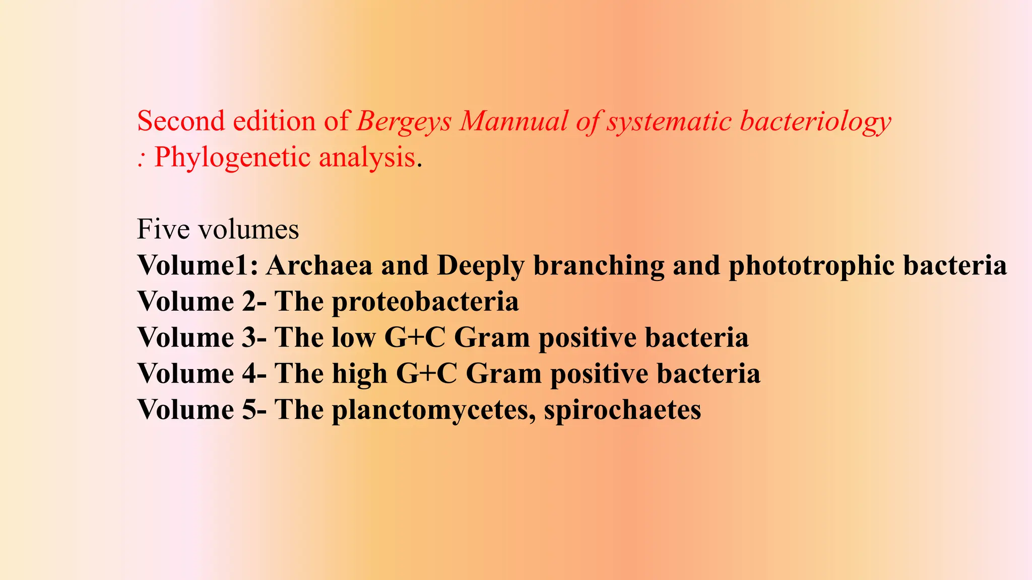 Bergey's mannual of systematics Bacteriology | PDF