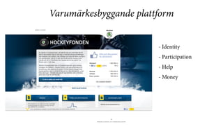 BERGHS SCHOOL OF COMMUNICATION
23
- Identity
- Participation
- Help
- Money
Varumärkesbyggande plattform
 
