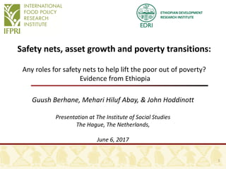 Safety nets, asset growth and poverty transitions: Any roles for safety nets to help lift the poor out of poverty?