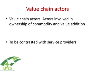 Value chain concepts: Perspective from LIVES   