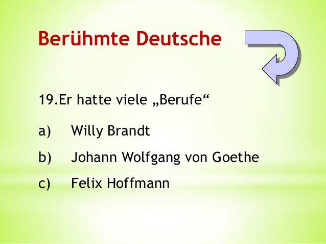 Berühmte deutsche - quiz