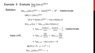 Differential Calculus Lecture on L'Hôpital's Rule | PDF