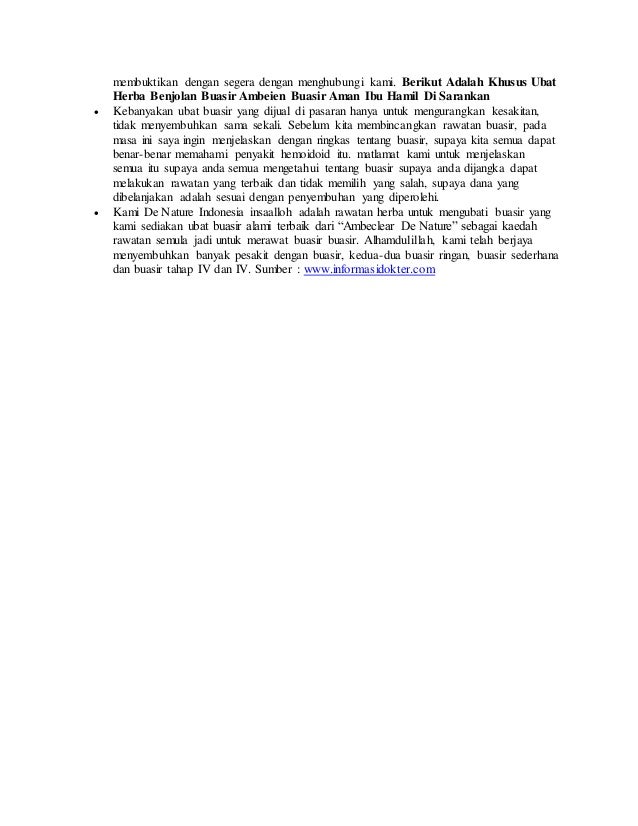 Berikut adalah khusus ubat herba benjolan buasir ambeien 