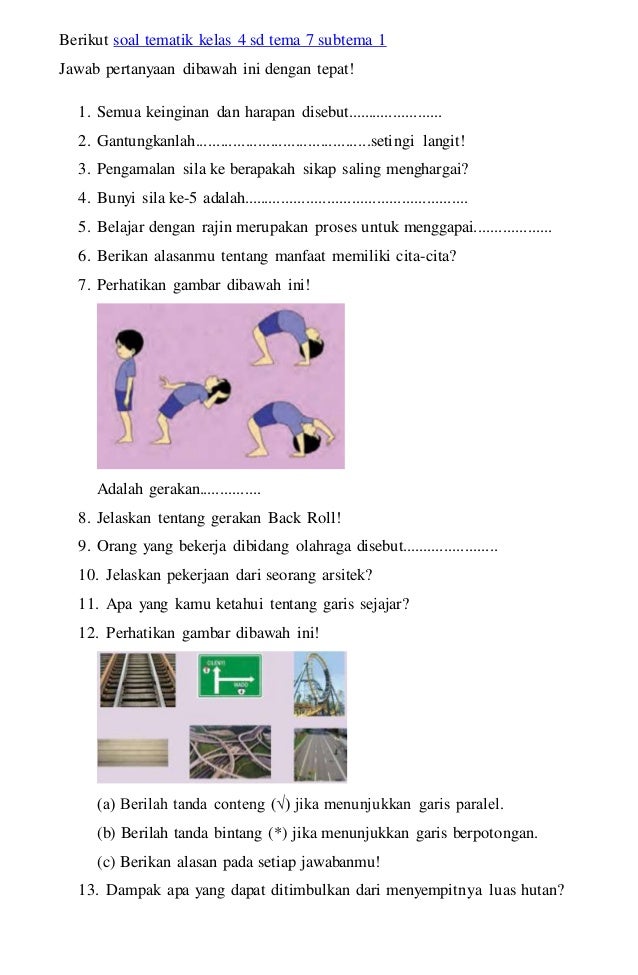 Soal Uas Tema 4 Kelas 6