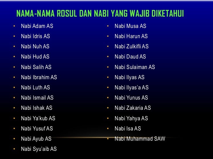 Beriman kepada rosul dan nabi allah swt