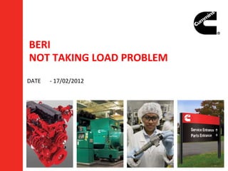 BERI
NOT TAKING LOAD PROBLEM
DATE   - 17/02/2012
 