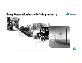 Every Generation has a Defining Industry 
© Copyright 2014 Hewlett-Packard Development Company, L.P. The information contained herein 3 is subject to change without notice. 
 