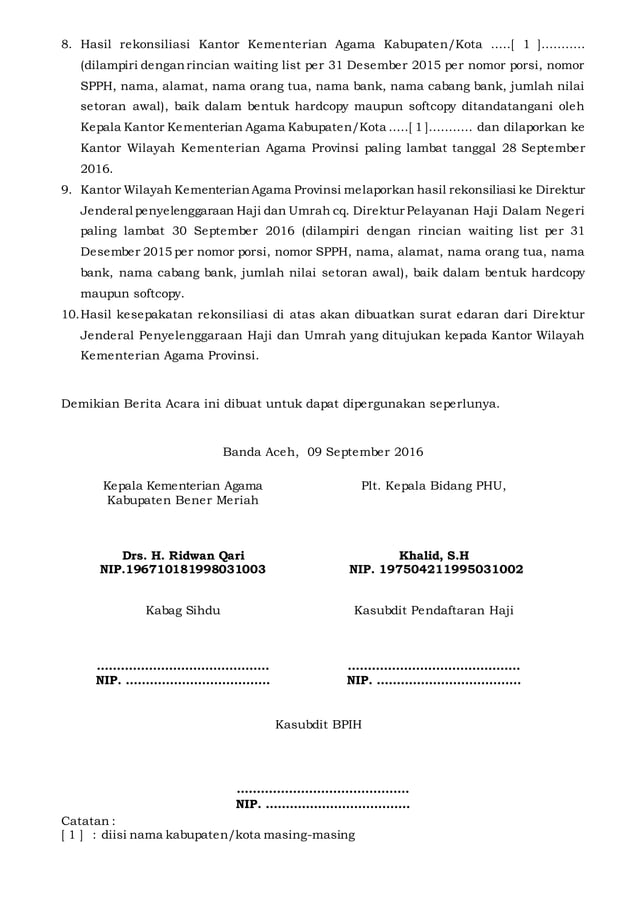Berita acara hasil rekonsiliasi selesai terbar…