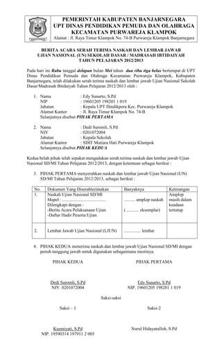 Berita acara un | PDF